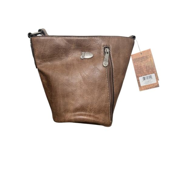 NWT! Justin Brown Western Concealed Carry Crossbody Shoulder Bucket Bag - Picture 4 of 9